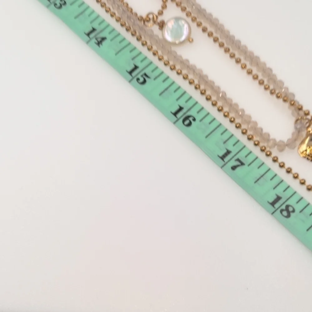 Brown and Gold Layered Necklace with Dainty Chains